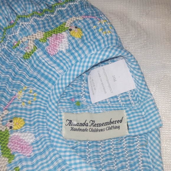 Blue Gingham Kids Casual Dress - Picture 6 of 6